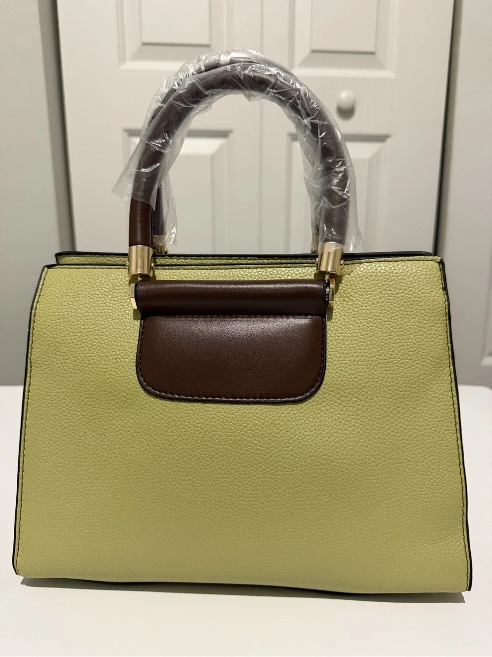PLAY & SNGN Women’s Green and Brown Satchel Set with Wallet and Card Holder